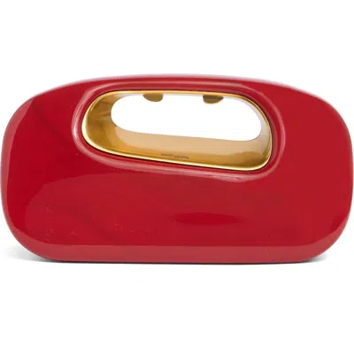 Cult Gaia Amara Acrylic Clutch In Vermilion