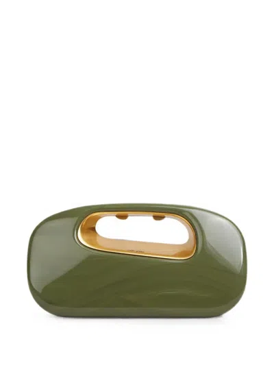 Cult Gaia Amara Clutch In Green