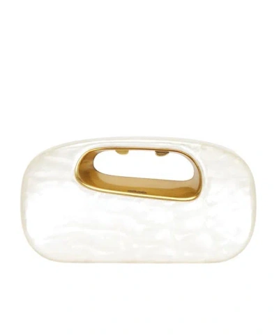 Cult Gaia Amara Clutch In White