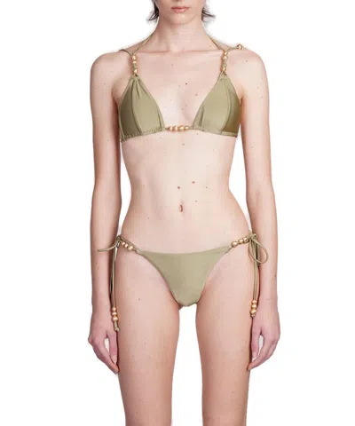 Cult Gaia Amaris Knotted Bikini Top In Green
