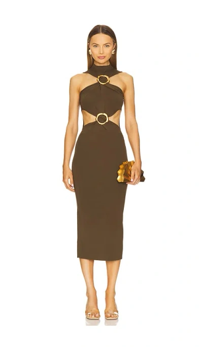 Cult Gaia Ambar Knit Dress In Kaki