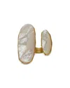 Cult Gaia Ami Mother Of Pearl Inlay Ring In Gold Tone In Gold