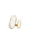 Cult Gaia Ami Mother Of Pearl Inlay Ring In Gold Tone In Mother Of Pearl