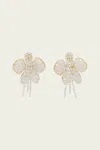 Cult Gaia Amina Imitation Pearl Flower Statement Earrings In White