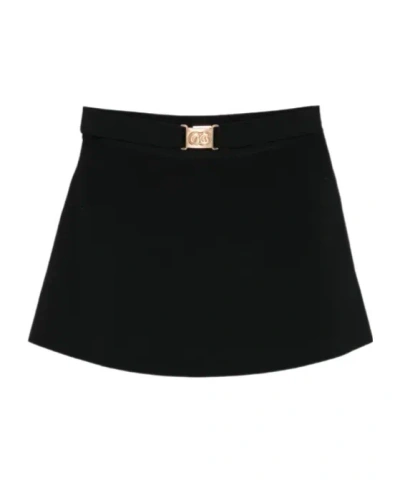Cult Gaia Amoret Buckle-detail Skorts In Black
