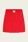 Cult Gaia Amoret Knit Skirt In Ghermez In Red