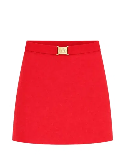 Cult Gaia Amoret Knit Skirt In Vermillion In Red