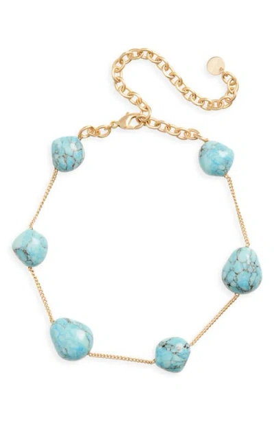 Cult Gaia Andie Faux Turquoise Choker Necklace In Blue