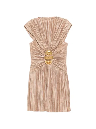 Cult Gaia Andromeda Pleated Mini Dress In Neutral