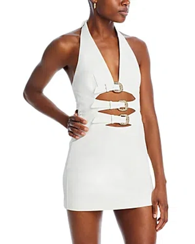 Cult Gaia Anice Buckle Up Mini Dress In Off White
