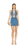 Cult Gaia Anice Dress In Med Stone Wash