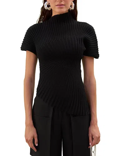 Cult Gaia Annemie Knit Top In Black