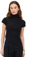 Cult Gaia Annemie Knit Top In Black