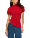 Cult Gaia Annemie Knit Top In Red