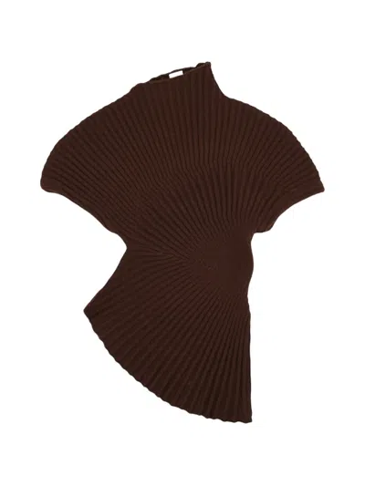 Cult Gaia Annemie Ribbed Top In Brown