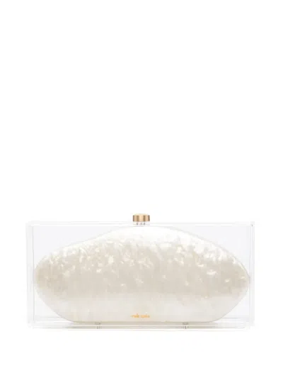 Cult Gaia Annika Acrylic Clutch Bag In Ivory