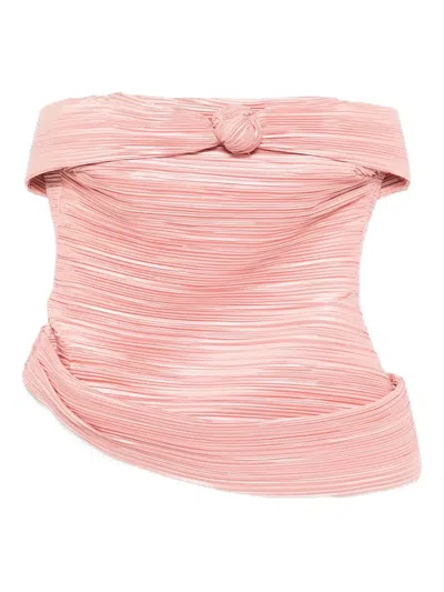 Cult Gaia Ansra Pleated Top In Pink