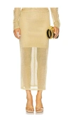 Cult Gaia Anura Knit Skirt In Gold