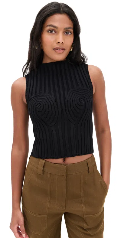 Cult Gaia Anzu Knit Top Black