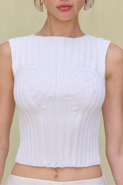 Cult Gaia Anzu Knit Top In Off-white