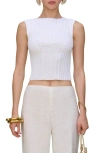 Cult Gaia Anzu Sleeveless Sweater In White