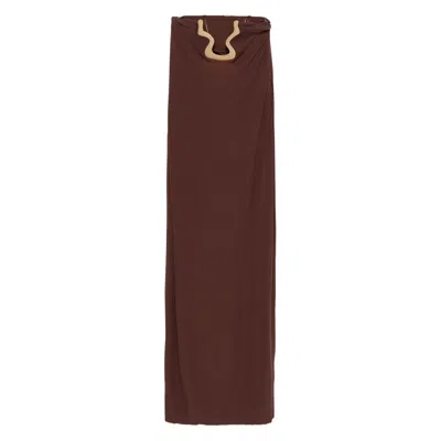 Cult Gaia April Cut-out Maxi Dress In Brown