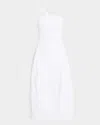 Cult Gaia Araceli Draped Asymmetric Midi Dress In White
