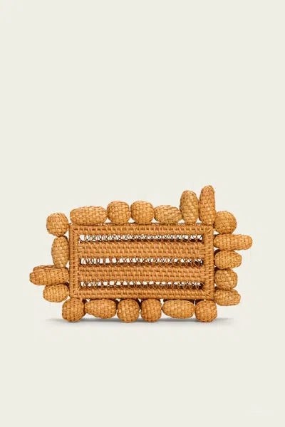Cult Gaia Arika Clutch In Natural In Orange