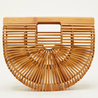 Pre-owned Cult Gaia Ark Brown Bamboo Clutch