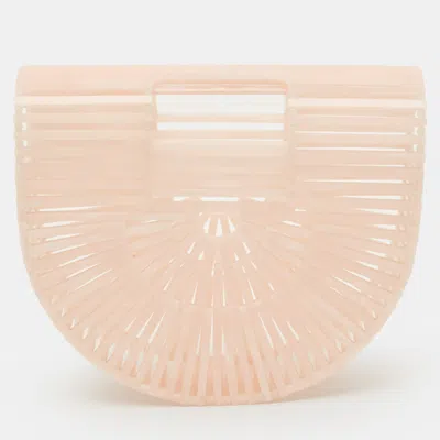 Cult Gaia Ark Mini Pink Acrylic Clutch In Neutral