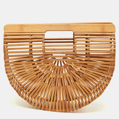 Cult Gaia Ark Small Tan Bamboo Clutch In Multi