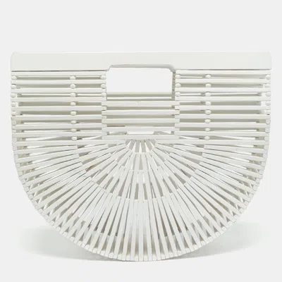 Cult Gaia Ark White Bamboo Clutch
