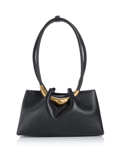 Cult Gaia Asa Leather Shoulder Bag In Black