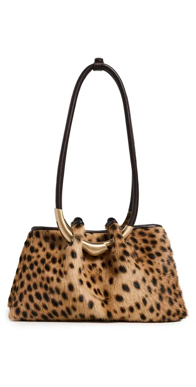 Cult Gaia Asa Shoulder Bag Cheetah In Brown