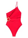 Cult Gaia Asymmetric Red Swimsuit With Cut-out Detail