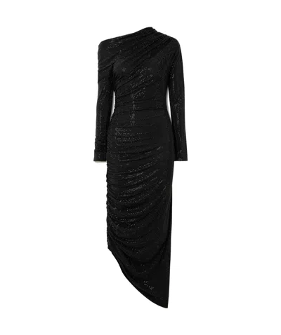 Cult Gaia Kumasi Cutout Crystal-embellished Stretch-jersey Dress In Black
