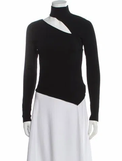 Pre-owned Cult Gaia Asymmetrical Long Sleeve Top In Gray