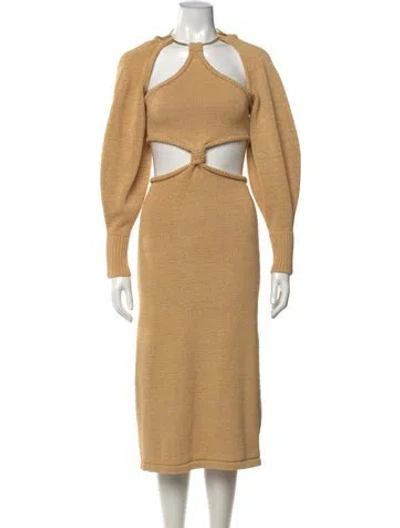 Pre-owned Cult Gaia Asymmetrical Midi Length Dress In Neutral