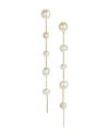 Cult Gaia Atum Cultured Freshwater Pearl Linear Drop Earrings In Cream/gold