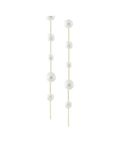 Cult Gaia Atum Pearl Embellished Drop Earrings In Ivory