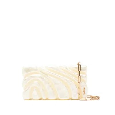 Cult Gaia Aura Chain-strap Clutch In Neutral