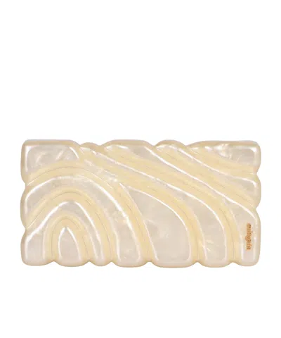 Cult Gaia Aura Embellished Acrylic Clutch In Neutral