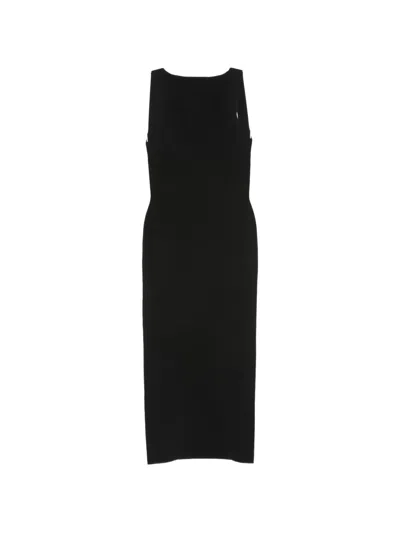 Cult Gaia Ava Open-back Ribbed-knit Midi Dress In Black