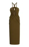Cult Gaia Knitted Halterneck Avery Dress In Green