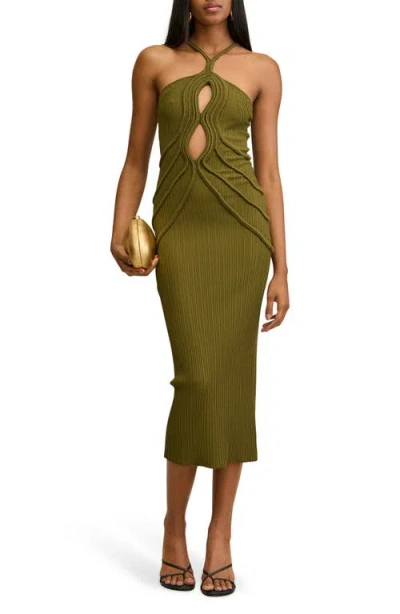 Cult Gaia Avery Rib Maxi Dress In Green