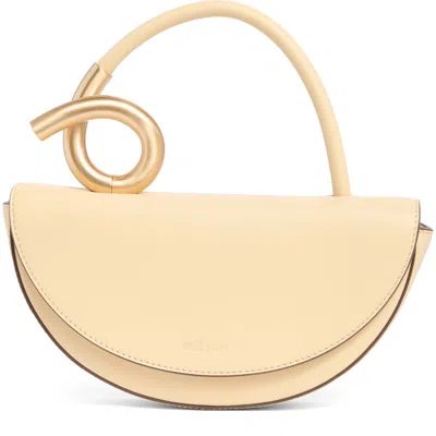 Cult Gaia Azariah Leather Top Handle Bag In Sand