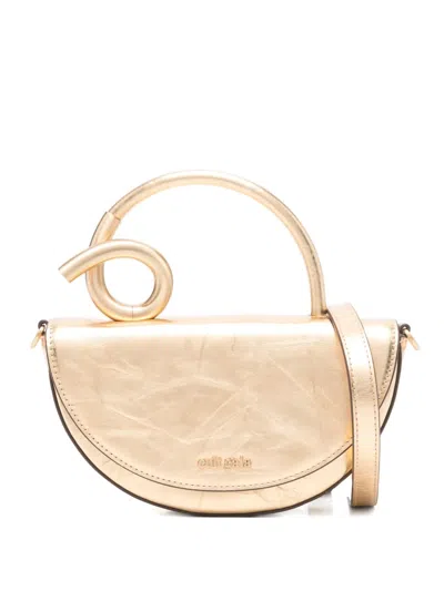 Cult Gaia Azariah Nano Half Moon Crossbody In Gold