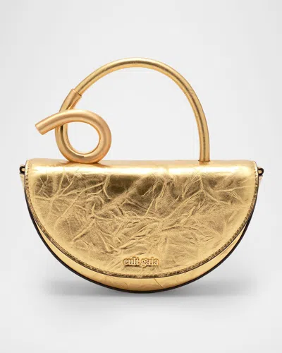 CULT GAIA AZARIAH NANO SCULPTURAL METALLIC LEATHER CROSSBODY BAG