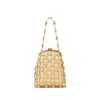 Cult Gaia Brielle Wristlet Bag In Champagne Pearl In Gold
