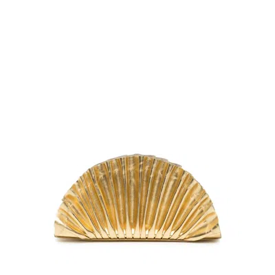 Cult Gaia Nala Mini Clutch With Pleated Detailing In Gold